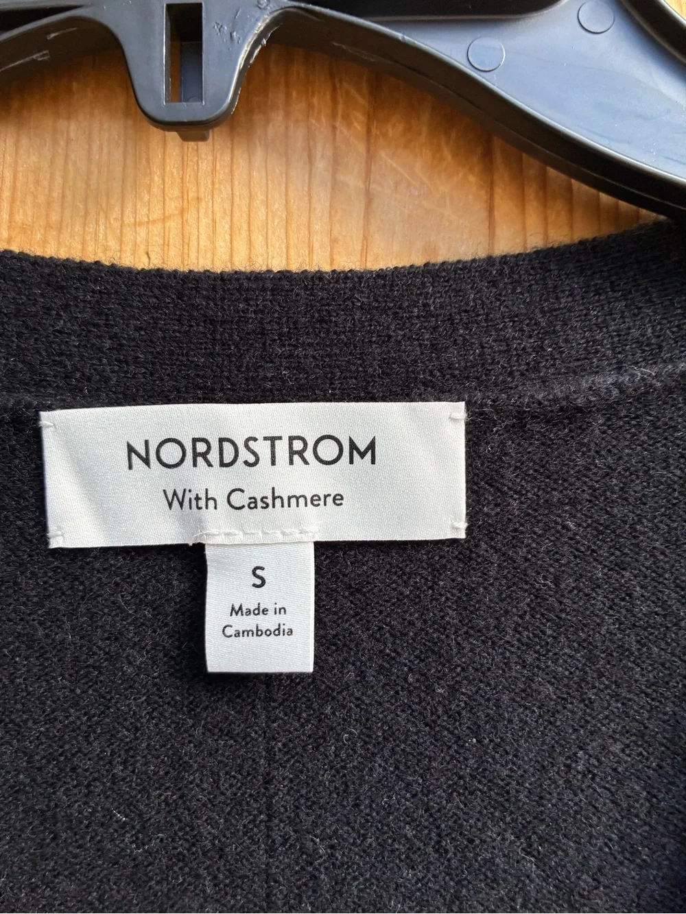 NWOT NORDSTROM BRAND Wool & Cashmere Blend Black V-neck Sweater Dress
Size Small - Picture 9 of 11